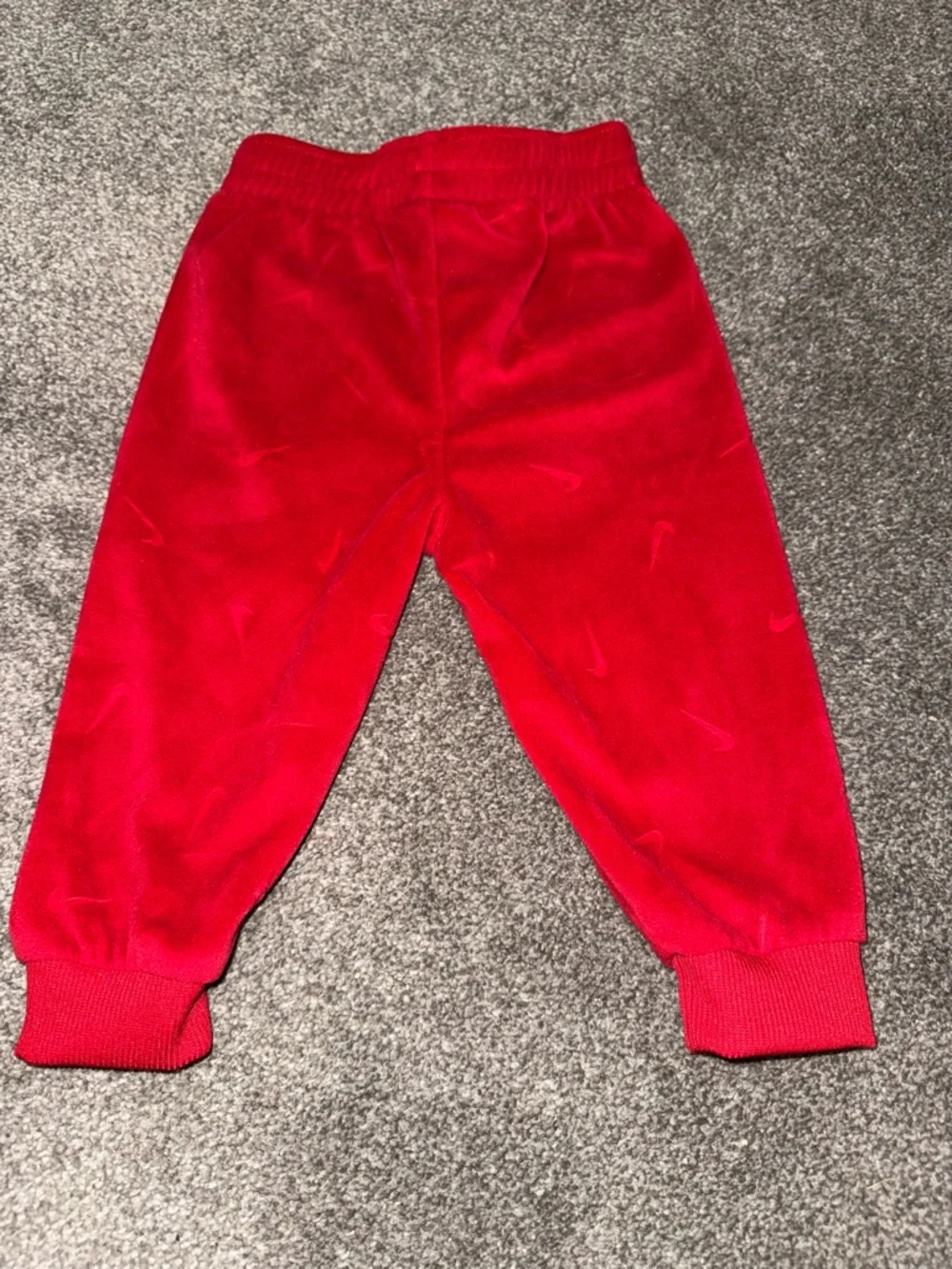 Nike Red Baby Velour Tracksuit with White Swoosh - Picture 5 of 6